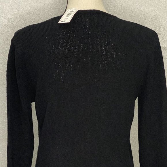 Chico's Design Women’s Sz  1 (S) Black V-Neck Ashley Pullover Knit Sweater NWT - Picture 5 of 10